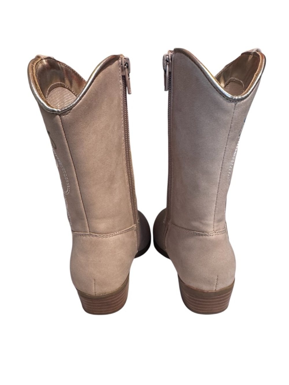 Girls’ Sugar Blush Pink Embroidered Western Zip-up Boots - 11 - Picture 4 of 9